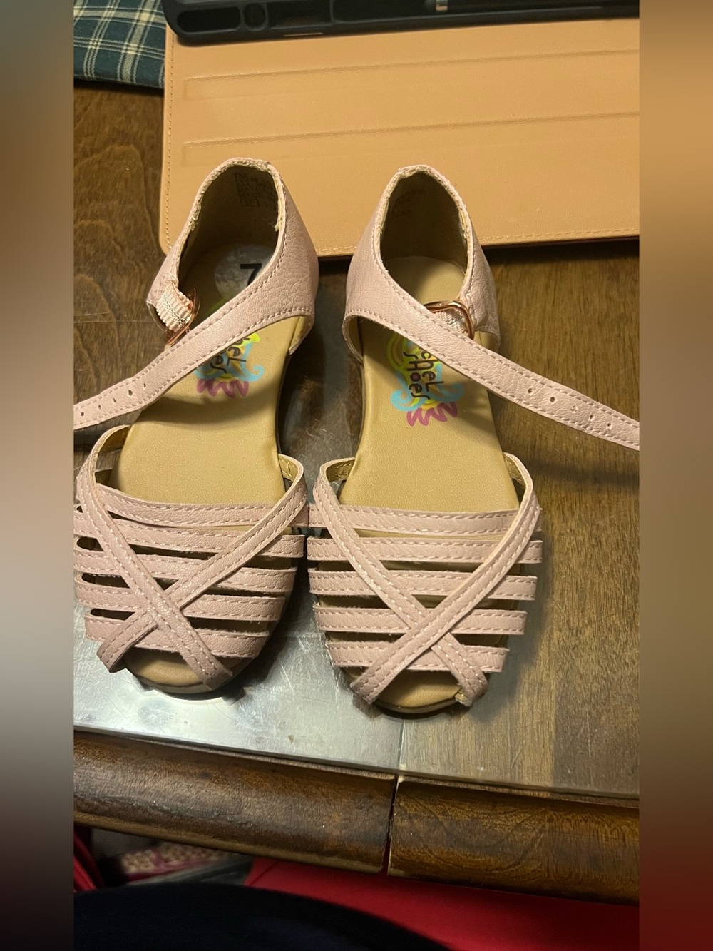 Rachel Blush Pink Crisscross Ankle-Strap Sandals